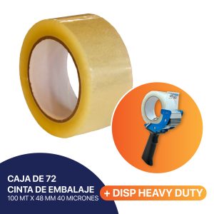 CAJA DE 72 CINTA DE EMBALAJE 100 MT X 48 MM 40 MICRONES