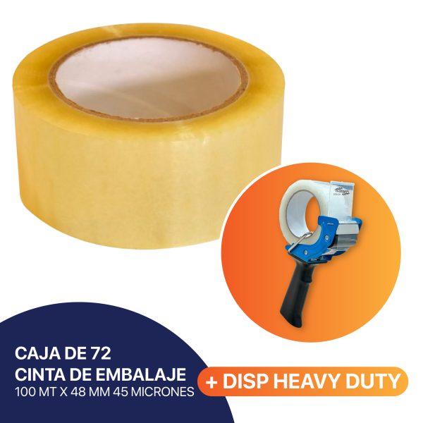 CAJA DE 72 CINTA DE EMBALAJE 100 MT X 48 MM 45 MICRONES
