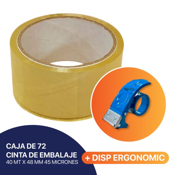 CAJA DE 72 CINTA DE EMBALAJE 40 MT X 48 MM 45 MICRONES