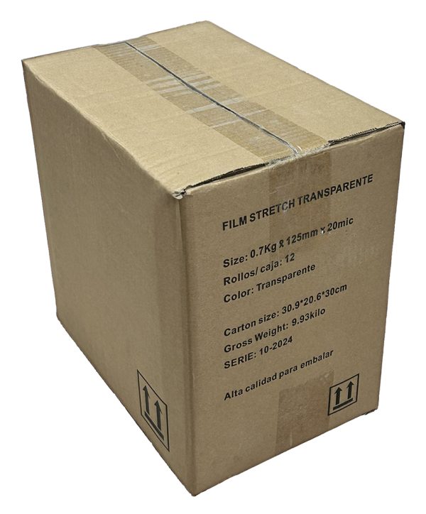 CAJA DE 12 ROLLOS MINI FILM PALETIZADOR 0,7 kg 20 MIC DE 125 MM ANCHO mas Stick porta rollo - Imagen 6